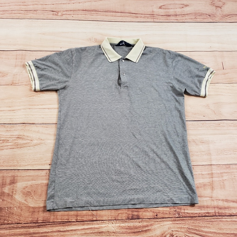 VINTAGE‎ Spalding Polo Shirt Mens Medium Black White Outdoors Golfing Adult 80s